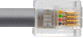 Connector used with twisted pair cables RJ11